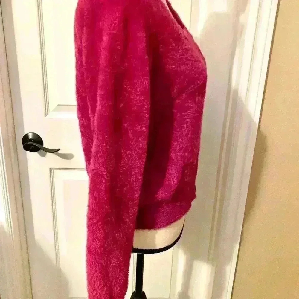 Splendid Womens Pink Square Neckline Fluffy Soft Sweater Long Sleeve medium - Picture 7 of 12